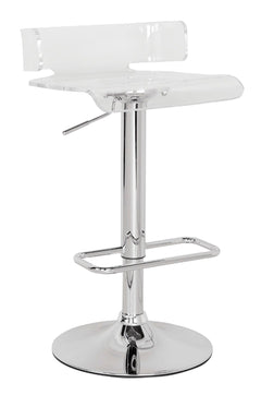 Rania acrylic stool is perfect for any modern style Decor. This chair has a seat with a small flat back, and not only can it adjust in height, but also has swivel capabilities so none of your guests miss out on anything. Some Assembly Required.<br/><br/><