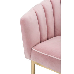 Colla - Accent Chair - Blush Pink Velvet & Gold