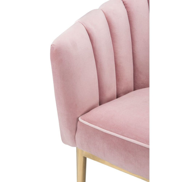 Colla - Accent Chair - Blush Pink Velvet & Gold