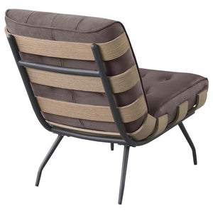 Aloma - Upholstered Tufted Armless Accent Chair - Brown