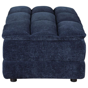 Atlantic - Corduroy Upholstered Rectangular Ottoman - Blue