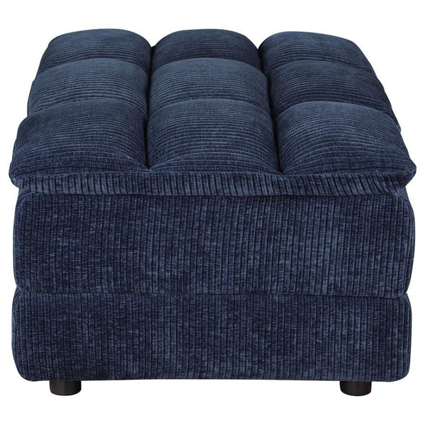 Atlantic - Corduroy Upholstered Rectangular Ottoman - Blue