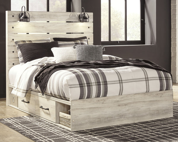  Queen Panel Bed with 4 Storage Drawers