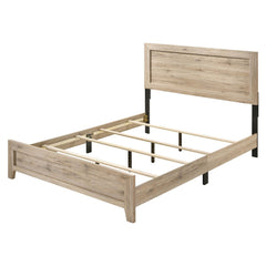 The Miquell bedroom collection provides a commanding presence in any bedroom. This contemporary panel bed features a rectangular headboard with low profile footboard with tapered legs, crafted with a transitional look that is an ideal addition to any bedr