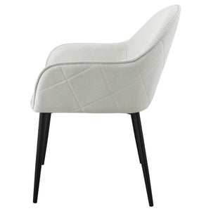 Emma - Fabric Upholstered Dining Arm Chair (Set of 2) - Fog Gray