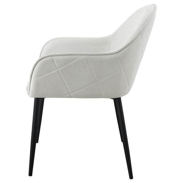 Emma - Fabric Upholstered Dining Arm Chair (Set of 2) - Fog Gray