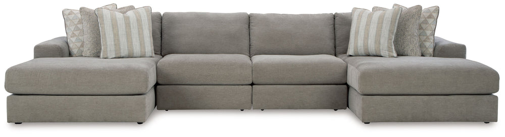 The casual, low-slung shape of this sectional makes it fully lounge-ready. Its deep seating invites you to sink right in, with bold beveled block arms that are softened by bullnose â€œwaterfallâ€ cushions. Best of all, the modular design lets you stage t