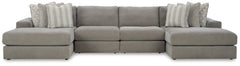 The casual, low-slung shape of this sectional makes it fully lounge-ready. Its deep seating invites you to sink right in, with bold beveled block arms that are softened by bullnose â€œwaterfallâ€ cushions. Best of all, the modular design lets you stage t
