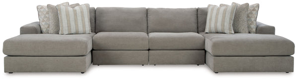 The casual, low-slung shape of this sectional makes it fully lounge-ready. Its deep seating invites you to sink right in, with bold beveled block arms that are softened by bullnose â€œwaterfallâ€ cushions. Best of all, the modular design lets you stage t