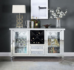 Noralie - Wine Cabinet - Pearl Silver - 59-"L x 16-"W x 36-"H