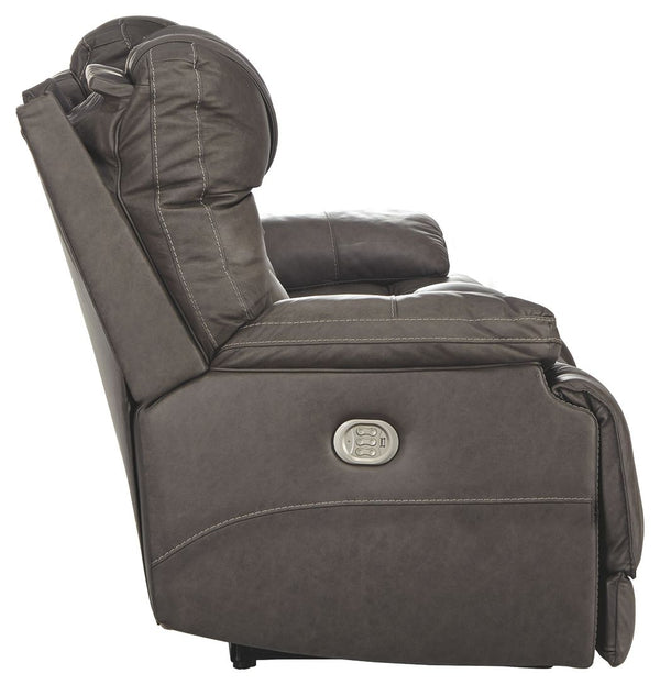 Wurstrow - Smoke - PWR REC Sofa with ADJ Headrest