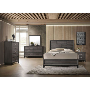 Valdemar - Queen Bed - Weathered Gray - 56"