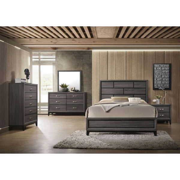 Valdemar - Queen Bed - Weathered Gray - 56"