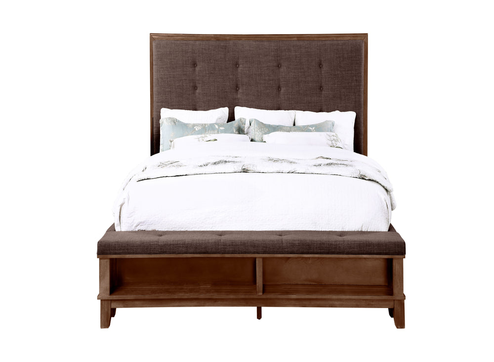 The Cagney Storage Bed in Chestnut Brown is a perfect fusion of durability, elegance, and practicality. This meticulously crafted bed features a solid Rubberwood frame, enhanced with premium engineered woods and authentic Acacia wood veneers, ensuring bot