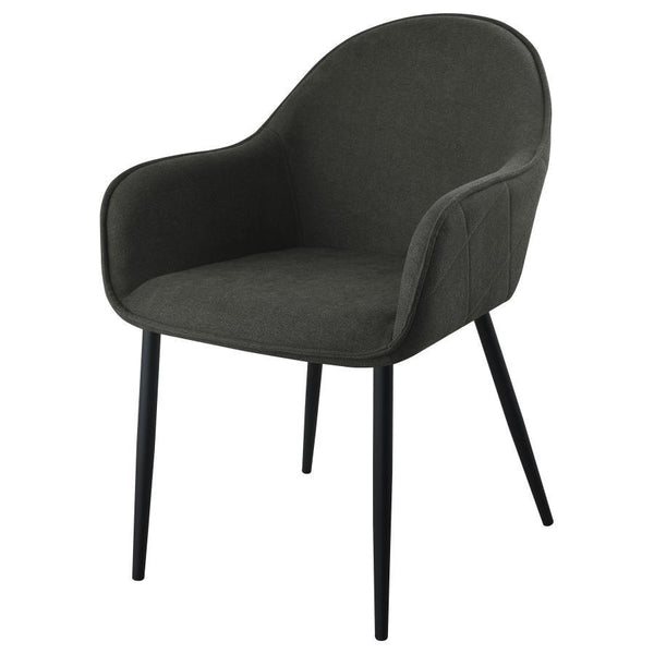 Emma - Fabric Upholstered Dining Arm Chair (Set of 2) - Charcoal