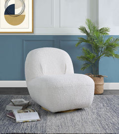 Seat Construction: Full FoamSwivel Function<br/><br/><b>Product Features</b><ul><li>Seat Construction: Full Foamâ€§Swivel Functionâ€§Tight Seat & Back Cushionâ€§Wooden Inner Frame</li><li>Case: 1Pc/1Ctn</li><li>Finish: White Teddy Sherpa</li><li>Style: Co