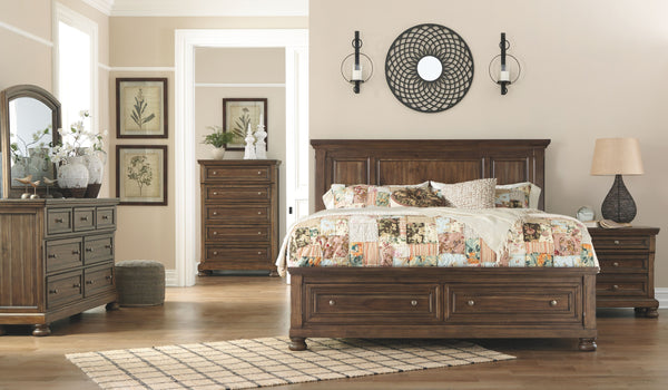 Made with Acacia veneers/engineered board and hardwood solids with a tobacco brown finish. Framed drawers feature fully finished dovetailed drawer boxes