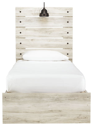 Cambeck - Whitewash - Twin Panel Bed with Side Storage Drawers