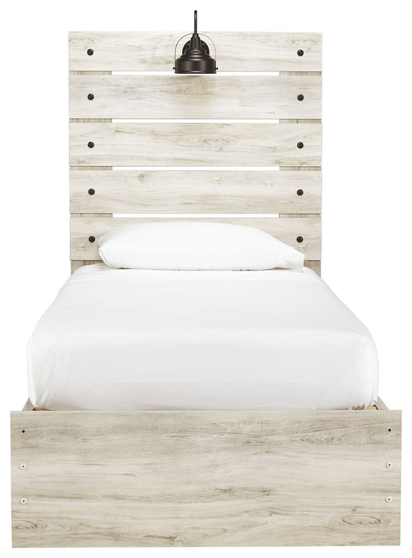 Cambeck - Whitewash - Twin Panel Bed with Side Storage Drawers