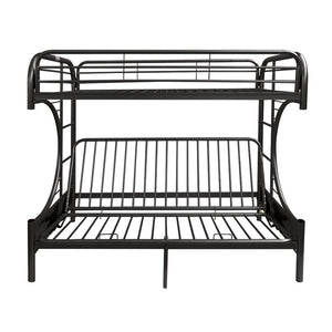 Eclipse - Twin Long Over Queen Over Futon Bunk Bed - Black