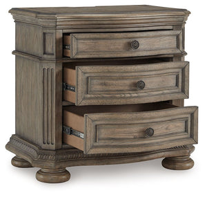  ash swirl veneer inlays on the top and a glazed antiqued-look finish radiate timeless sophistication. Drawers are pack