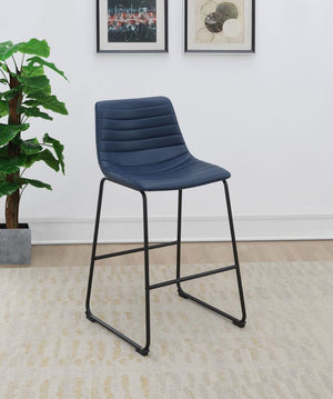 Zuni - Faux Leather Upholstered Counter Chair (Set of 2) - Blue