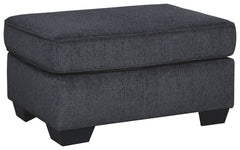 If style is the question, then this ottoman is the answer. Its decidedly contemporary profile is enhanced with plump cushioning and a chenille-feel upholstery that-'s so pleasing to the touch. Rest assured, this ottoman in slate gray is sure to play well 