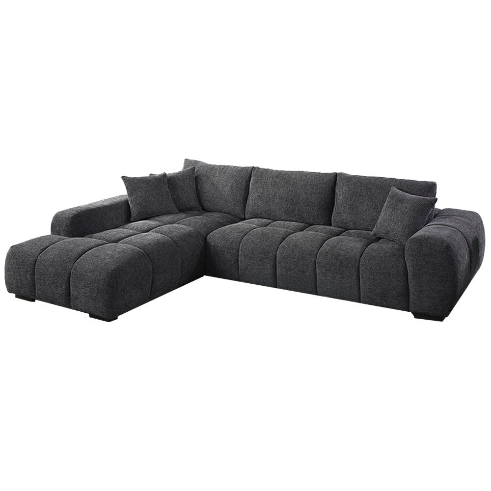 Chosen - Sectional Sofa With 3 Pillows - Gray<br/><br/><b>Product Features</b><ul><li>Sectional Sofa</li><li>KD Leg</li><li>Tight Seat & Loose Back Cushion</li><li>Seat Construction: Pocket Coil</li><li>Wooden Inner Frameâ€¢Removable Back Cushion Cover</l