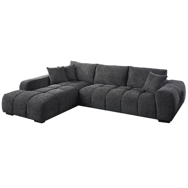 Chosen - Sectional Sofa With 3 Pillows - Gray