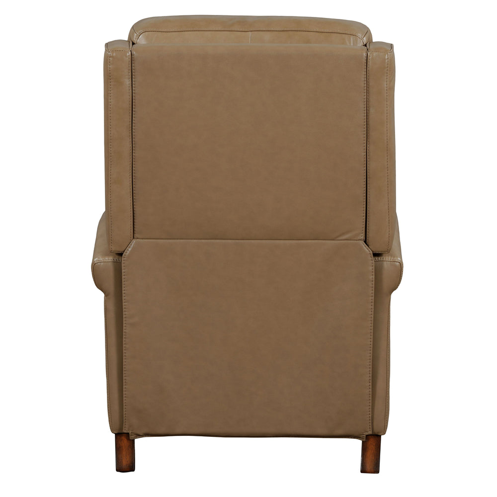 Meet the Northfield pushback recliner, where effortless relaxation meets sophisticated design. This manual pushback recliner is upholstered in soft leather with a custom match, ensuring both style and comfort. The key arm with detail welting adds a touch 