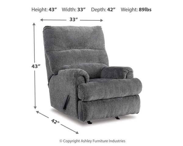 Man Fort - Graphite - Rocker Recliner