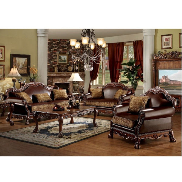 Dresden - Chair - Brown PU & Chenille