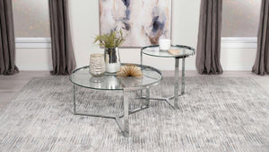  this casual nesting coffee table set is bright