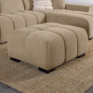  mid-century inspired ottoman. Its soft