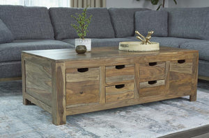  wooden coffee table. This stunning piece is handcrafted with sheesham wood in a warm
