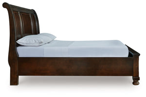 Porter - Rustic Brown - Queen Sleigh Storage Bed