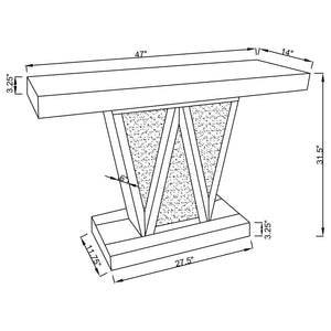 Crocus - Rectangular Mirrored Entryway Console Table - Silver