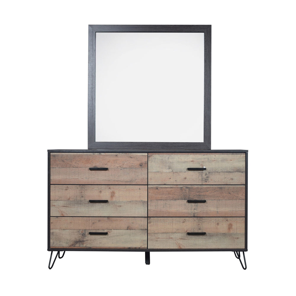 The Elk River Mirror in rustic brown offers more than just a reflection; it serves as a statement piece that enhances any room. This mirror is thoughtfully crafted from manufactured woods and an environmentally conscious decorative laminate, ensuring dura