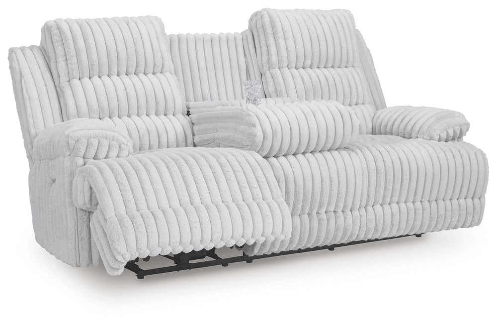 We donâ€™t know about you, but one look at this power reclining sofa makes us want to settle in and never leave. Thereâ€™s so much to loveâ€”we-'ll start with its cozy corduroy and stylish contemporary design. Did we mention the generous seat and tall bac