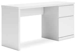 Create the modern workspace of your dreams. This sturdy home office desk offers a minimal design with maximum style, combining ultra-clean lines and an easy-elegant solid white finish with a hardware-less aesthetic. A spacious drawer with ball-bearing gli