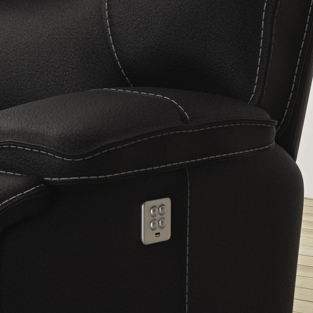 Even commercials are more tolerable when you-'re relaxing in the plush comfort of this six-piece sectional seating group. You-'ll love the luxury of its two power recliners on each end that feature power headrests. Between those, you-'ll find and armless 
