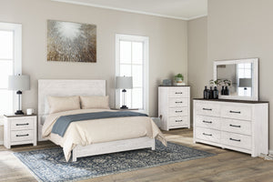 Gerridan - 5 Pc. - Dresser, Mirror, Chest, Queen Panel Bed - White / Gray