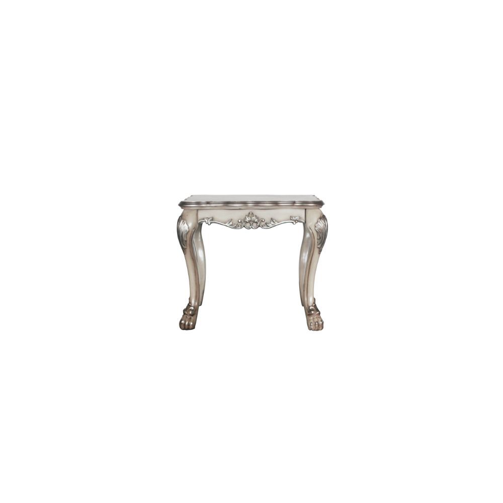 The Dresden traditional end table, reflects highly decorative details, oversized claw feet, decorative carving inlay veneers on apron, all carefully made with selected materials. This table will be the showpiece of any room environment.<br/><br/><b>Produc