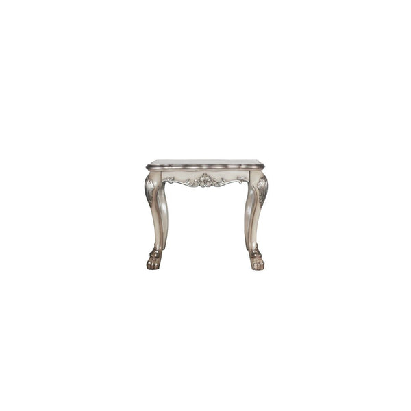 The Dresden traditional end table, reflects highly decorative details, oversized claw feet, decorative carving inlay veneers on apron, all carefully made with selected materials. This table will be the showpiece of any room environment.<br/><br/><b>Produc