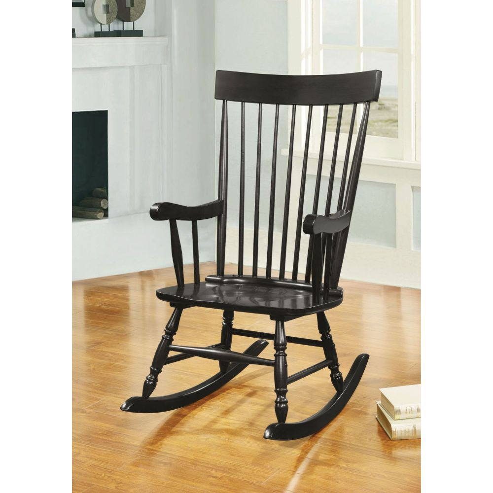 The beautiful Arlo wooden rocker will It will be the perfect addition to your living room, sunroom or deck. This graceful rocking chair features a contoured seat and tall chair back for extra comfort. The smooth rocking motion and sturdy durable construct