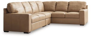 Indulge in attainable, top-of-the-line luxury. With this sectional, you can outfit your home in ultra-sleek style. Genuine leather upholstery on the interior provides the richly refined look and feel you love without breaking the bank. Clean-lined arms po