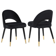 Add a touch of retro-inspired elegance to your dining room with this stylish dining side chair, featuring an elegant bucket-style seat that embodies Mid-Century modern charm. Wrapped in luxurious velvet, each chair provides a supportive, long-lasting seat
