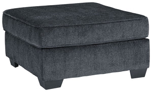 If style is the question, then this oversized accent ottoman is the answer. Its clean-lined profile is beautifully contemporary. Plush chenille fabric and plump cushioning make it so easy to comfortably kick up your heels. And the ottoman-'s richly neutra