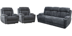 Comfort meets innovation in this inspired Power Sofa, Loveseat & Recliner. The perfect choice for creating a relaxing environment, this stylish model features a smooth motorized reclining motion at just the touch of a button. Integrated beverage holders i