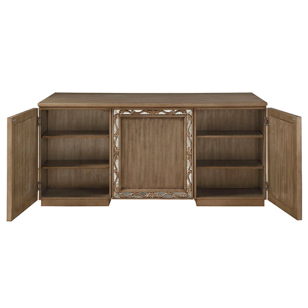  our Orianne executive desk features vintage mirror fronts with raised scrolled floral inlays